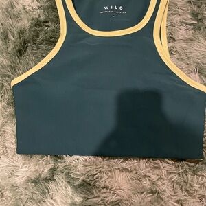 WILO Women's Teal Tank Top with Yellow Trim